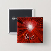 Red Heart 'Liebe' Button Abzeichen (Vorne & Hinten)