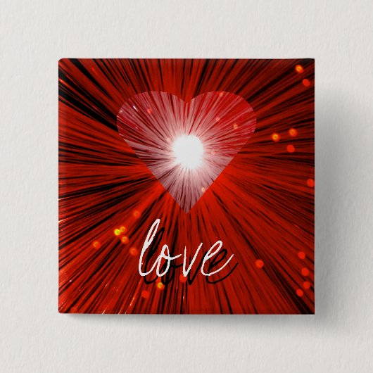 Red Heart 'Liebe' Button Abzeichen (Vorderseite)