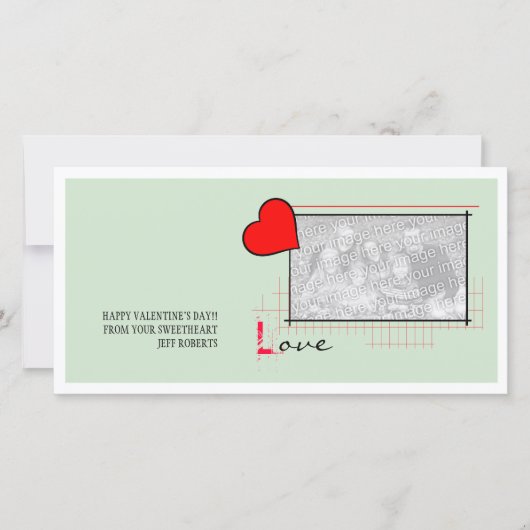 Red Heart Liebe Feiertagskarte (Vorderseite)
