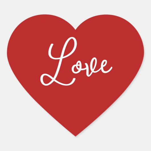 Red Heart ''LIEBE'' für Valentine Herz-Aufkleber (Vorderseite)