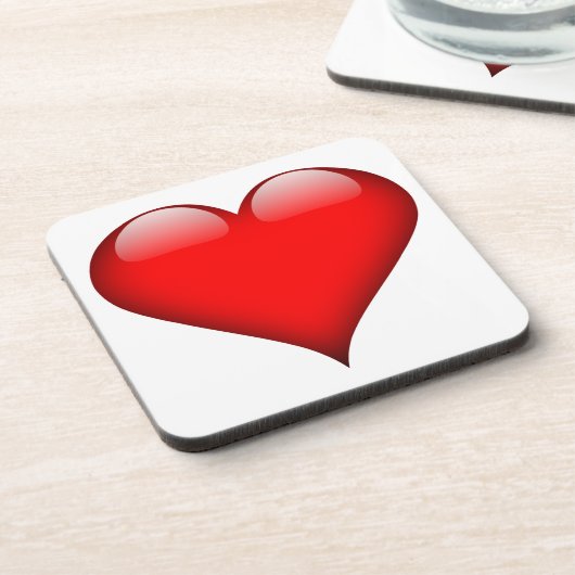 Red Heart Liebe Getränkeuntersetzer (Linke Seite)