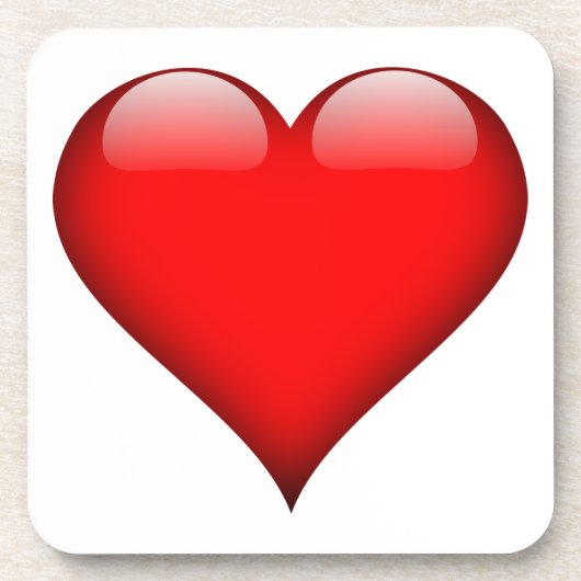 Red Heart Liebe Getränkeuntersetzer (Vorderseite)