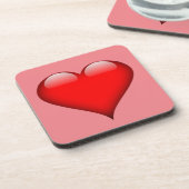 Red Heart Liebe Getränkeuntersetzer (Linke Seite)