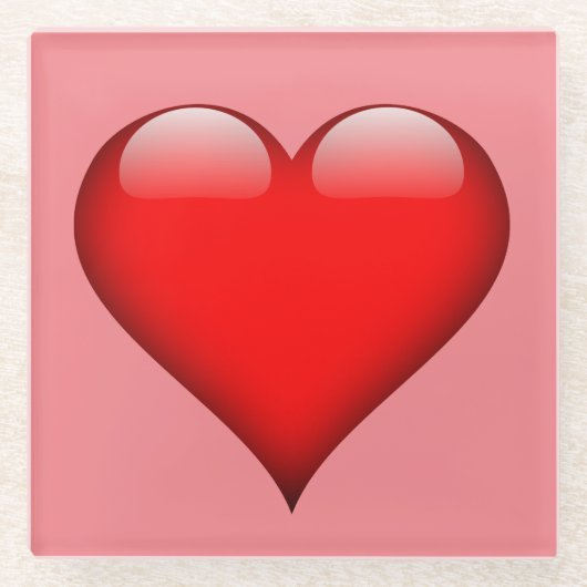 Red Heart Liebe Glasuntersetzer (Vorderseite)