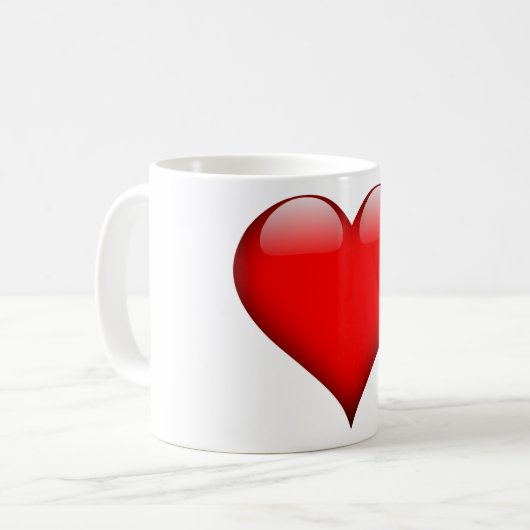 Red Heart Liebe Kaffeetasse (Vorderseite Links)