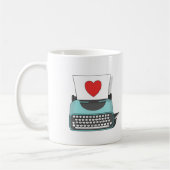 Red Heart Liebe Notieren Sie Vintage Schreibmaschi Kaffeetasse (Links)