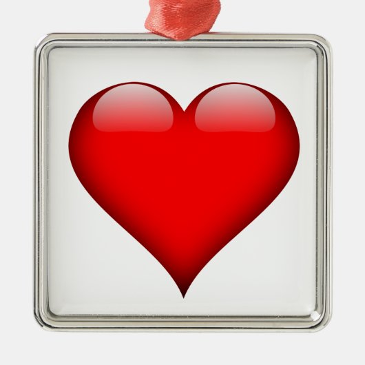 Red Heart Liebe Ornament Aus Metall (Vorne)