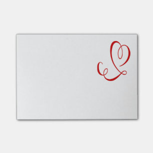 Red Heart Liebe Post It - Wedding, Verlobt, Bridal Post-it Klebezettel