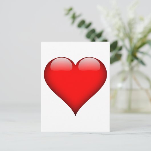Red Heart Liebe Postkarte (Stehend Vorderseite)