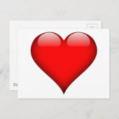 Red Heart Liebe Postkarte (Vorne/Hinten)