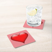 Red Heart Liebe Rechteckiger Pappuntersetzer (Vor Ort)