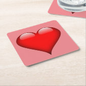 Red Heart Liebe Rechteckiger Pappuntersetzer (angewinkelt)