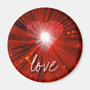 Red Heart "Liebe" Runder Kühlschrankmagnet
