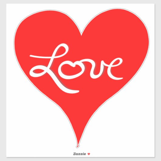 Red Heart Liebe Script Aufkleber (Blatt)