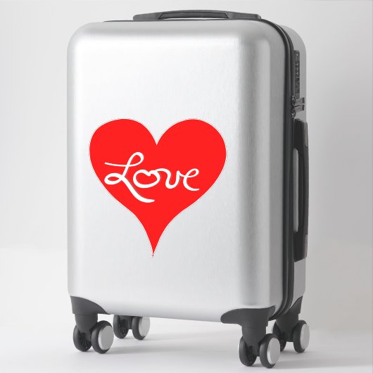 Red Heart Liebe Script Aufkleber (Koffer)