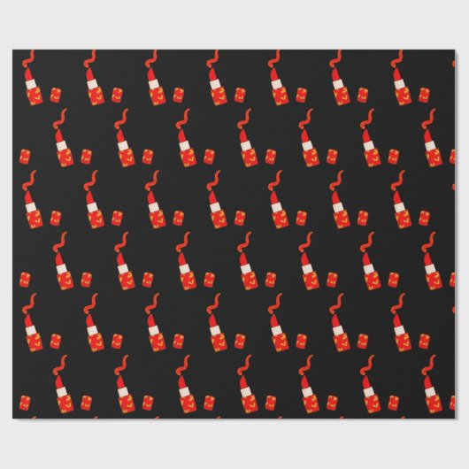 Red Heart Lipstick Pop Art Design Geschenkpapier (Flach)