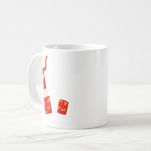Red Heart Lipstick Pop Art Design Kaffeetasse (Vorderseite Links)