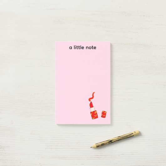 Red Heart Lipstick Pop Art Design Post-it Klebezettel (Auf Schreibtisch)