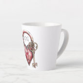 Red Heart Lock & Key Liebe Milchtasse (Rechte Ecke)