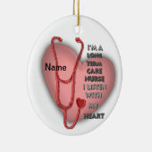 Red Heart Long Term Care Nurse Keramik Ornament (Rechts)