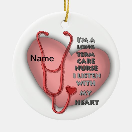 Red Heart Long Term Care Nurse Keramik Ornament (Vorne)