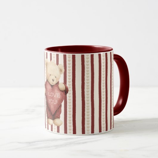 Red Heart Love Bear Tasse (VorderseiteRechts)