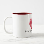Red Heart Love Burning Flame Zweifarbige Tasse (Links)