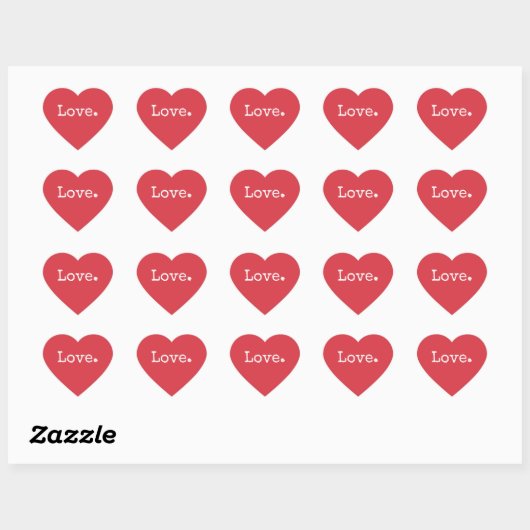 Red Heart Love Envelope Seal Sticker (Blatt)