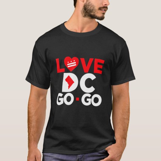Red Heart Love Map DC Go Go Graphics T-Shirt (Vorderseite)