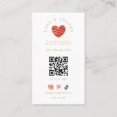 Red Heart Love & Thanks Supporting Small Business Visitenkarte (Vorderseite)