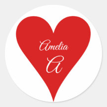 Red Heart Love Valentine's Day Name & Monogram