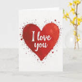 Red Heart Love You Art Card Karte (Gelbe Blume)