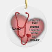 Red Heart LVN Nurse Keramik Ornament (Vorne)