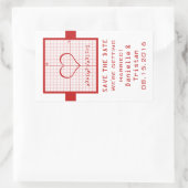Red Heart Math Graph Save the Date Stickers (Tasche)