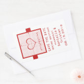 Red Heart Math Graph Save the Date Stickers (Umschlag)