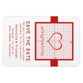 Red Heart Math Graph Speichern Sie das Date Magnet (Horizontal)