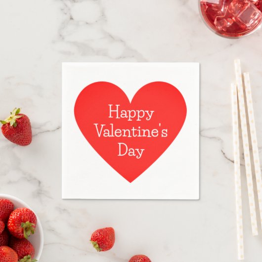 Red Heart Message Serviette (Beispiel)