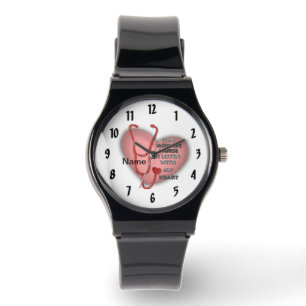 Red Heart Midfrau Nurse Armbanduhr