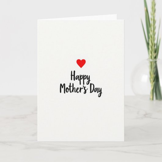 Red Heart Mothers Day Message Card Karte (Vorderseite)