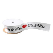 Red Heart Mr. & Mrs. Wedding Satinband (Spule)