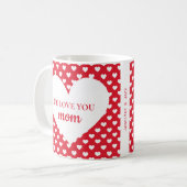 Red Heart Muster Wir Liebe Sie Mama Foto Kaffeetasse (Vorderseite Links)