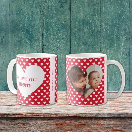 Red Heart Muster Wir Liebe Sie Mama Foto Kaffeetasse