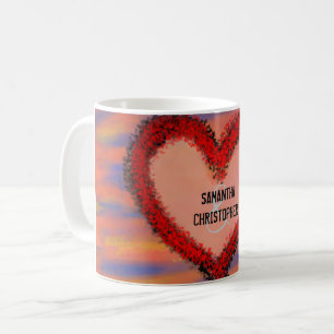Red Heart Names Sienna Blue Yellow Sky Kaffeetasse