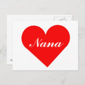 Red Heart Nana Postcard Postkarte (Vorne/Hinten)