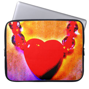 Red Heart Necklace Laptopschutzhülle