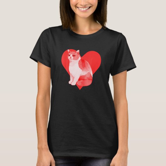 Red Heart Niedlich Pet Best Friend British Shortha T-Shirt (Vorderseite)