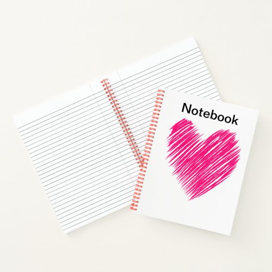 Red Heart Notebook Notizblock (Innenseite)