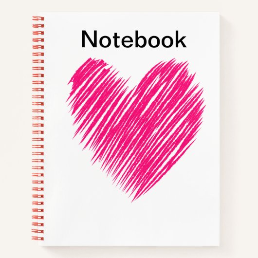 Red Heart Notebook Notizblock (Vorderseite)