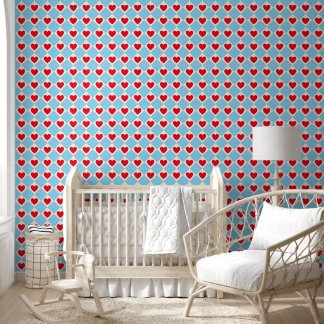 Red Heart Nursery Wallpaper Tapete