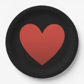Red Heart on Black Pappteller (Vorderseite)